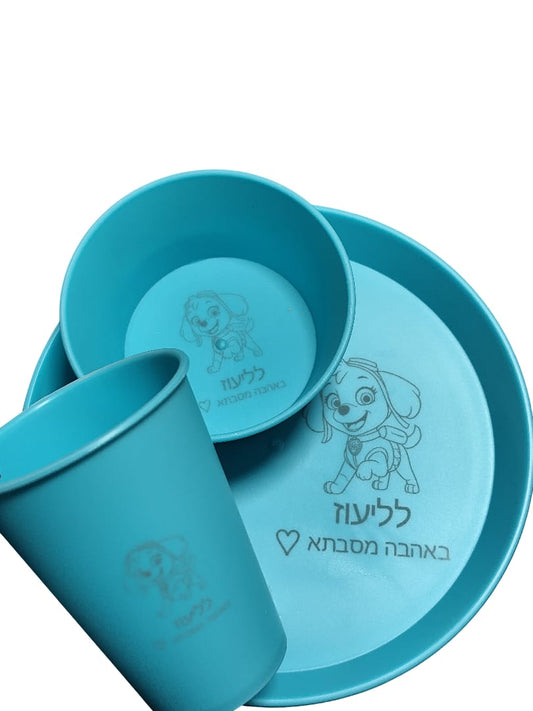 סט צלחת, קערה וכוס
